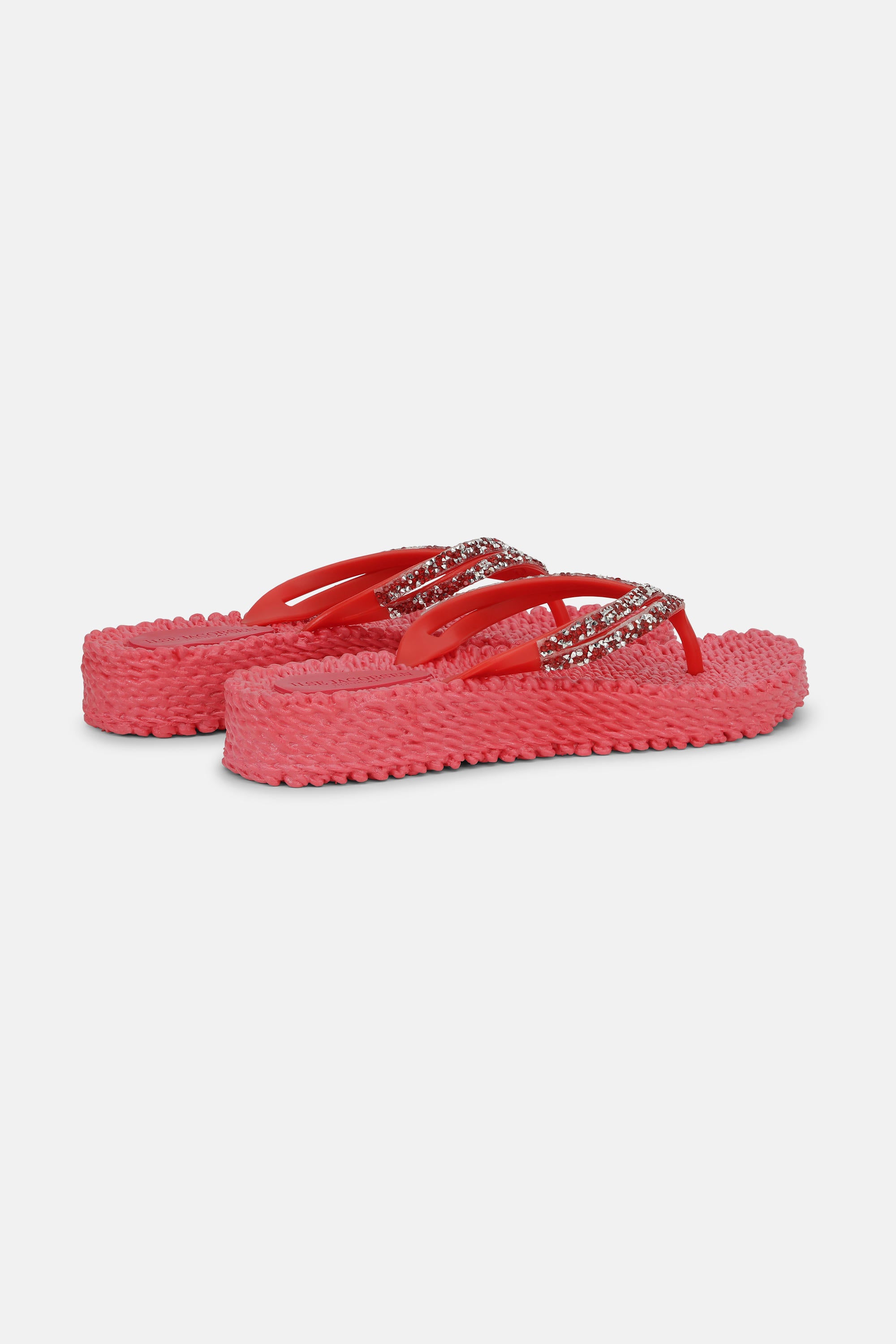 Platform Flip-flops Glittersten - Raspberry